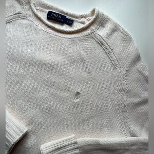 Polo Ralph Lauren Women's Cream Sweater - Small - Fisherman Core